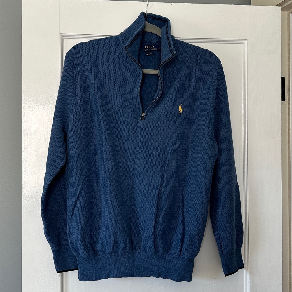 Polo by Ralph Lauren Men's Classic Blue Zip-Up Sweater